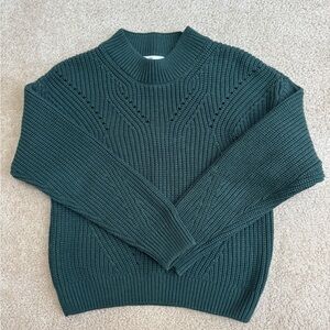 H&M Girls Dark Green Crewneck Sweater